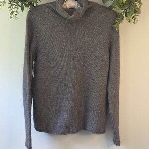 Halogen Gray Turtleneck Sweater Wool Cashmere